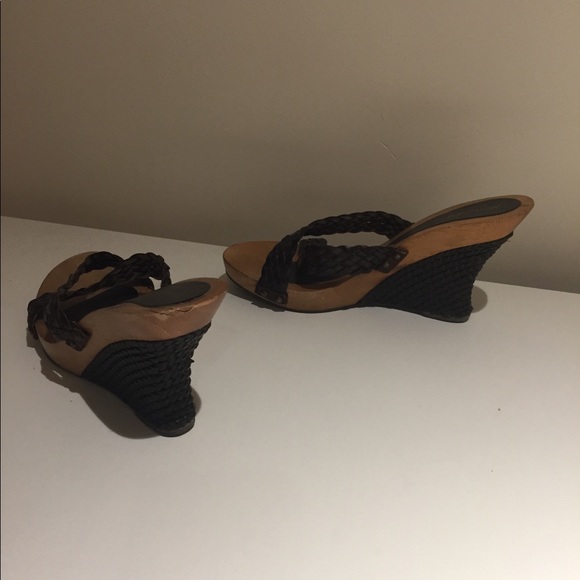 Sotto Sopra bohemian wooden wedges criss cross top - Picture 16 of 16